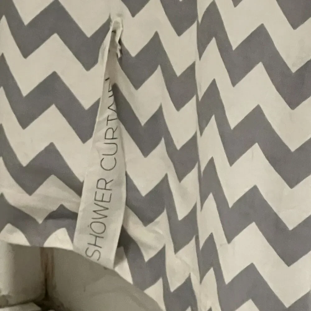 Shower Curtain Cloth Urban Outfitters Gray White Chevron 70x70